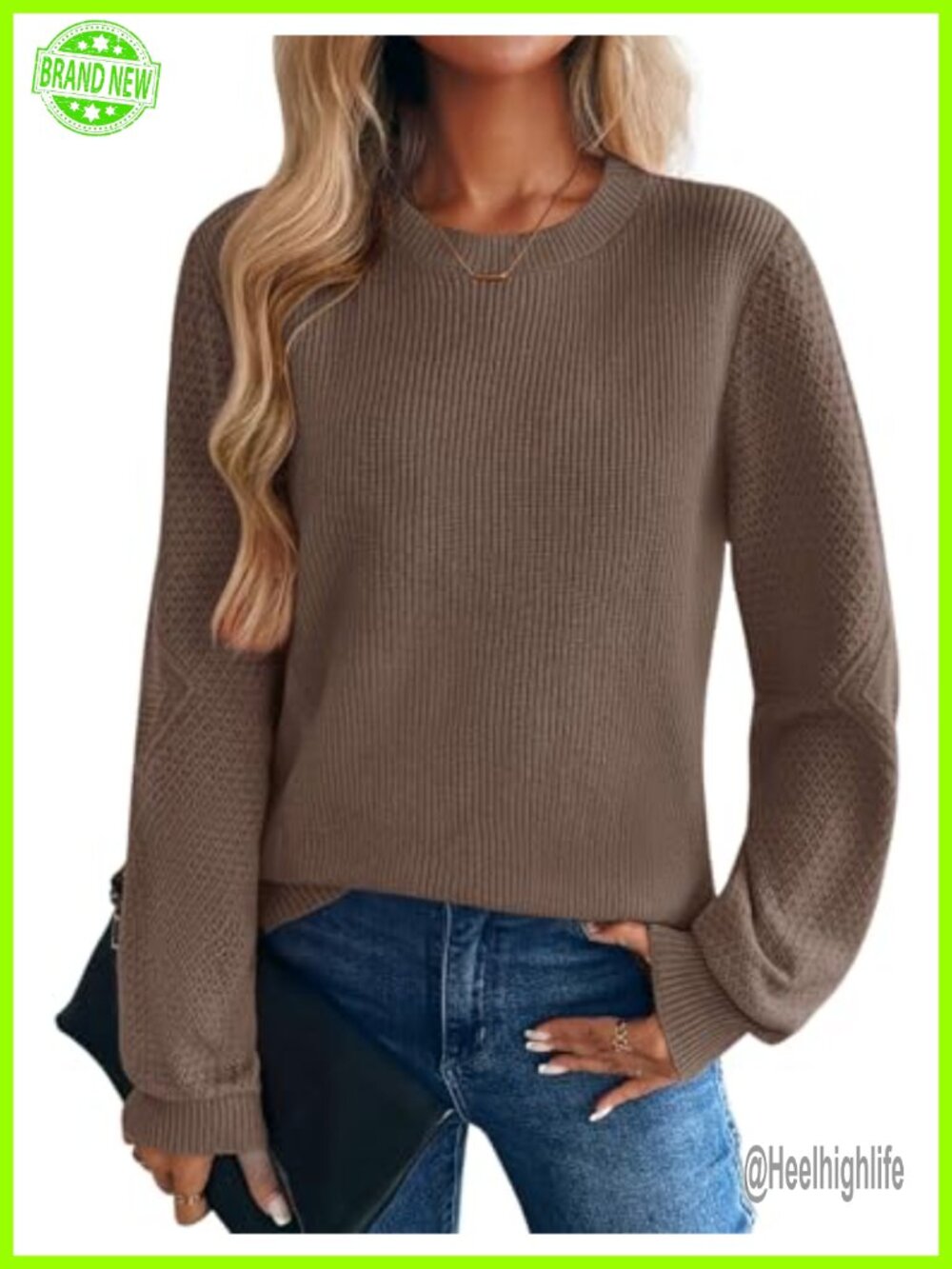 Zeagoo Womens Crew Neck Long Sleeve Knit Pullover Sweater